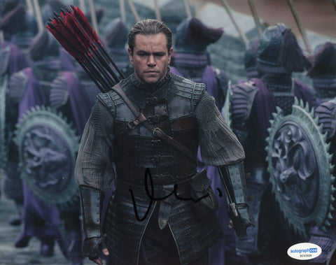 Matt Damon The Great Wall Signed Autograph 8x10 Photo ACOA