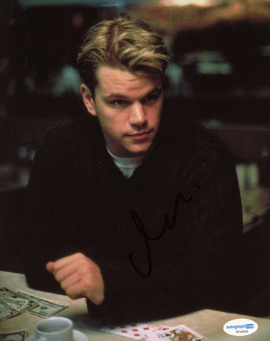 Matt Damon Rounders Signed Autograph 8x10 Photo ACOA