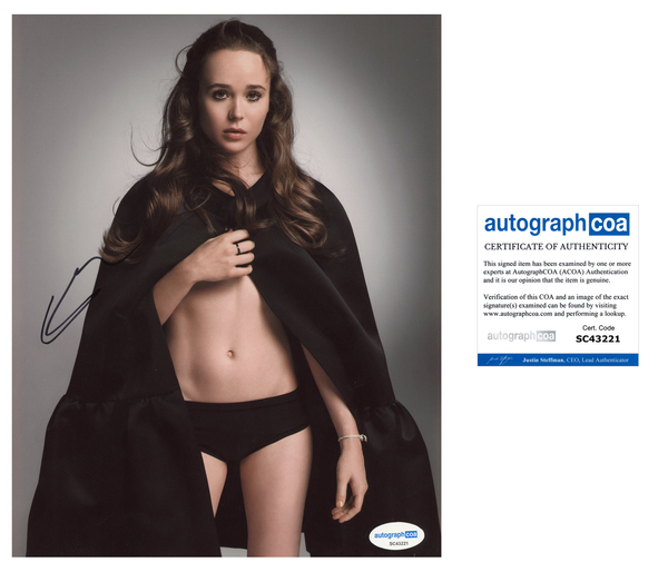 Elliott Ellen Page Signed Autograph 8x10 Photo ACOA