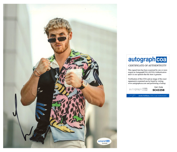 Logan Paul Signed Autograph 8x10 Photo ACOA