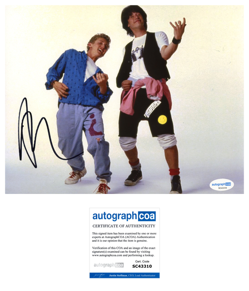 Alex Winter Bill and Ted Signed Autograph 8x10 Photo ACOA