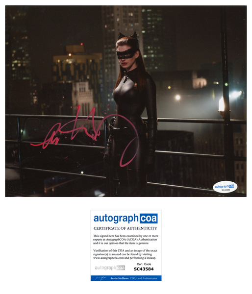 Anne Hathaway Dark Knight Signed Autograph 8x10 Photo ACOA