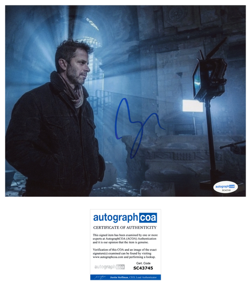 Zack Snyder Justice League Signed Autograph 8x10 Photo ACOA