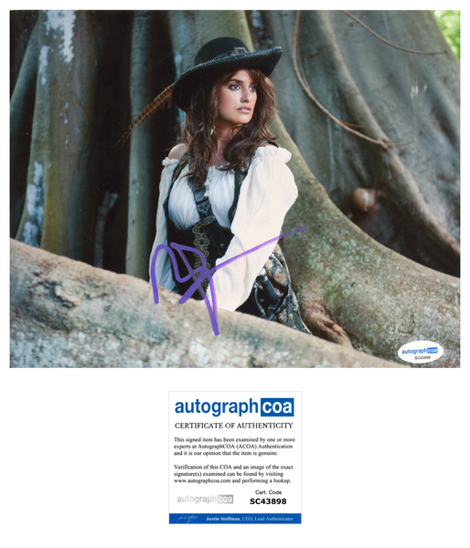 Penelope Cruz Pirates Signed Autograph 8x10 Photo ACOA