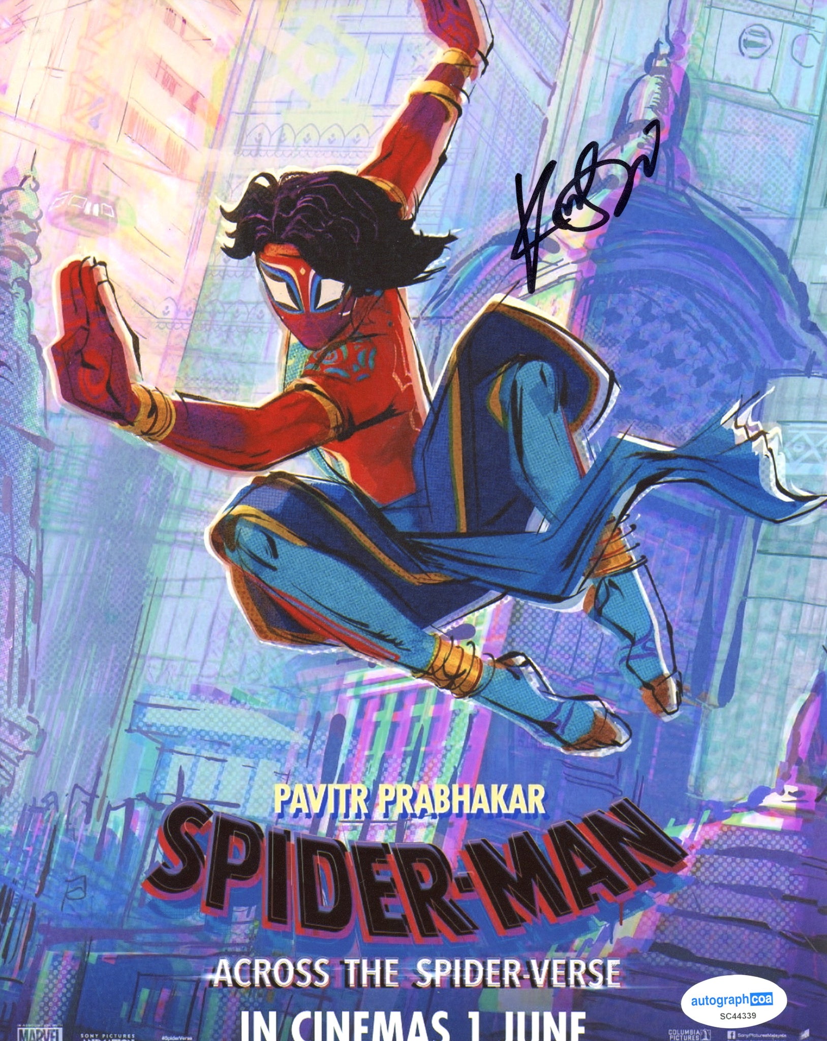 Karan Soni Across The Spider-Verse Signed Autograph 8x10 Photo ACOA50.