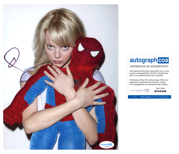 Emma Stone Spider-man Signed Autograph 8x10 Photo ACOA