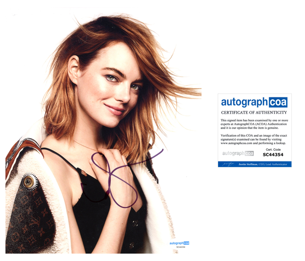 Emma Stone Sexy Signed Autograph 8x10 Photo ACOA