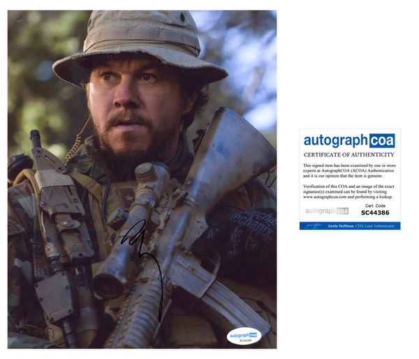 Mark Wahlberg Lone Survivor Signed Autograph 8x10 Photo ACOA