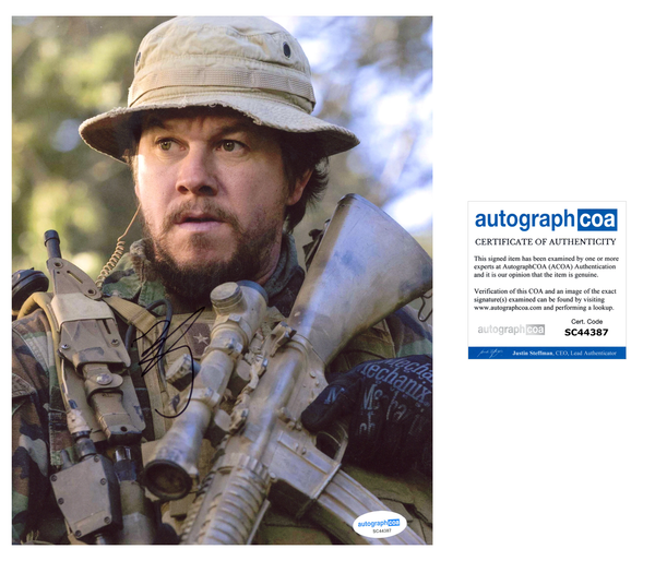 Mark Wahlberg Lone Survivor Signed Autograph 8x10 Photo ACOA