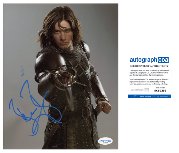 Ben Barnes Chronicles of Narnia Signed Autograph 8x10 Photo ACOA