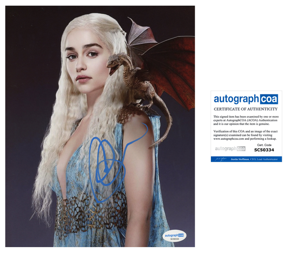 Emilia Clarke Game of Thrones Signed Autograph 8x10 Photo ACOA