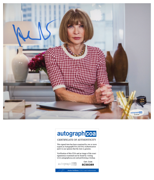 Anna Wintour Vogue Signed Autograph 8x10 Photo ACOA