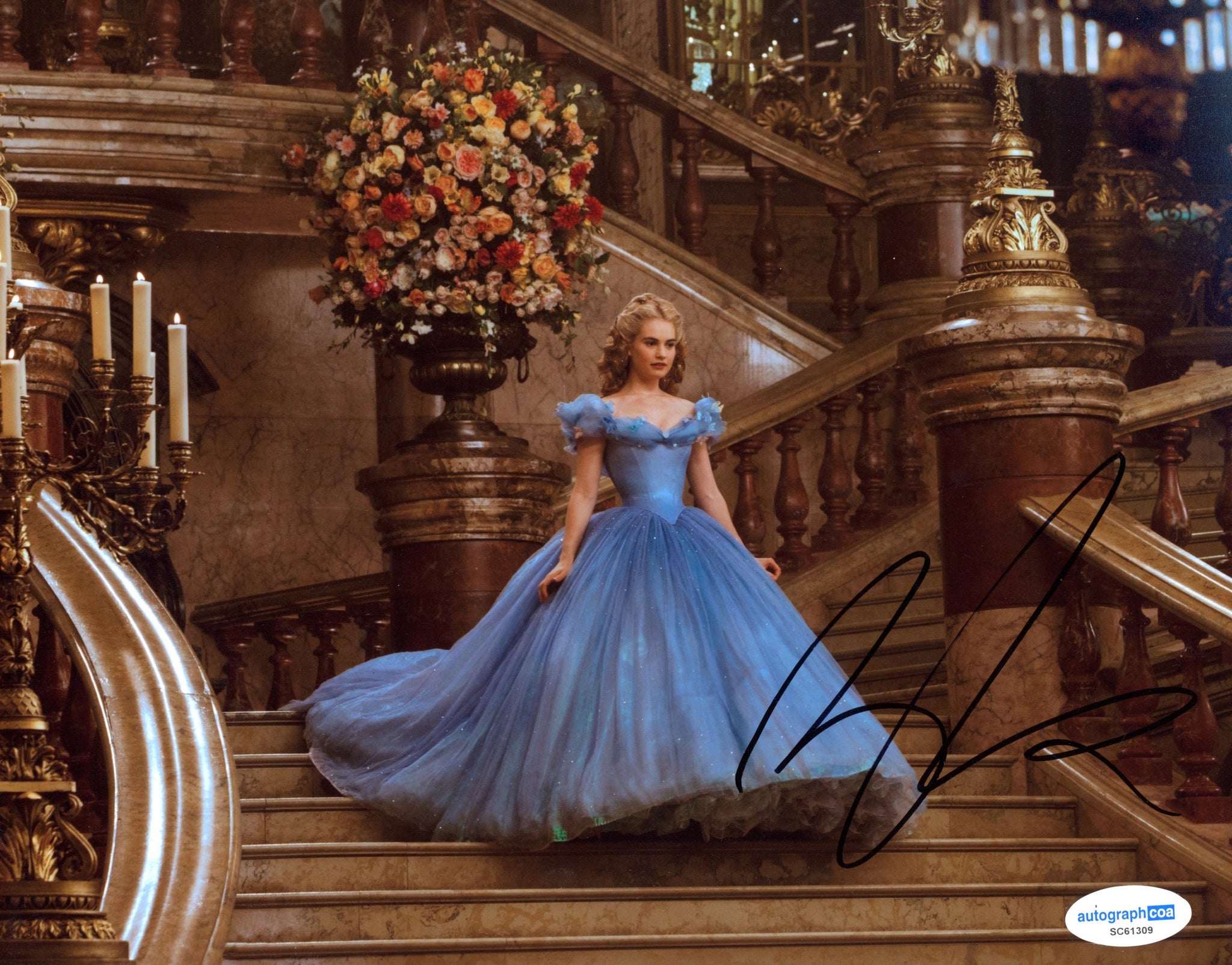 Lily James signed 8x10 Cinderella