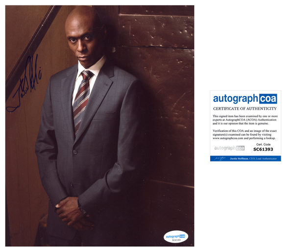 Lance Reddick Fringe Signed Autograph 8x10 Photo ACOA