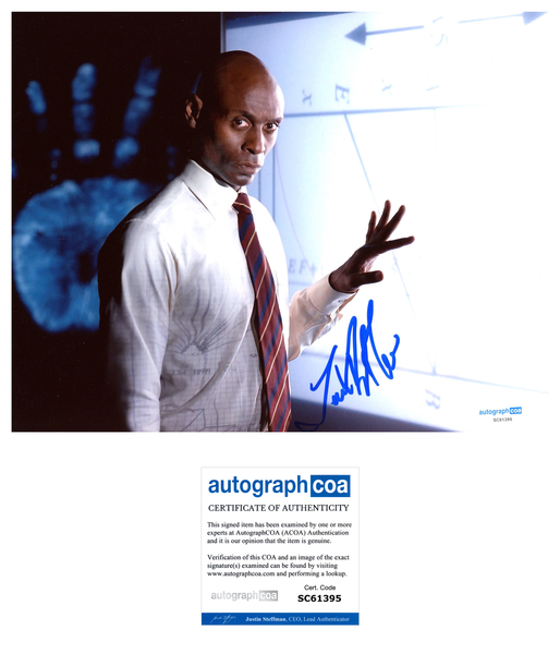 Lance Reddick Fringe Signed Autograph 8x10 Photo ACOA