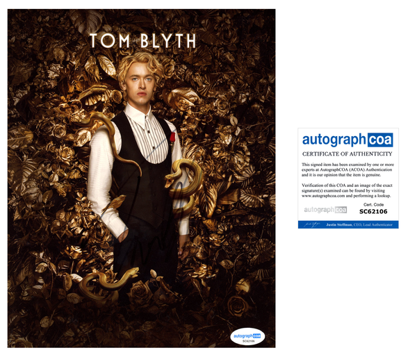 Tom Blyth Hunger Games Signed Autograph 8x10 Photo ACOA