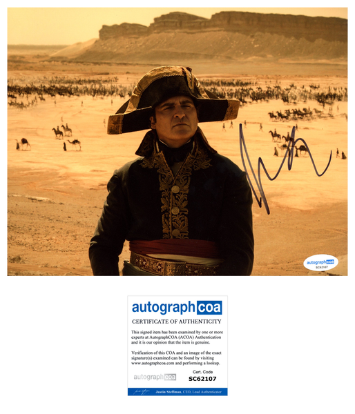 Joaquin Phoenix Napoleon Signed Autograph 8x10 Photo ACOA