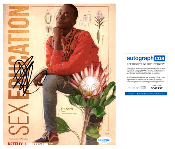 Ncuti Gatwa Sex Education Signed Autograph 8x10 Photo ACOA