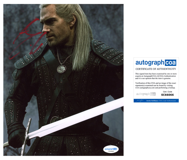 Henry Cavill The Witcher Signed Autograph 8x10 Photo ACOA