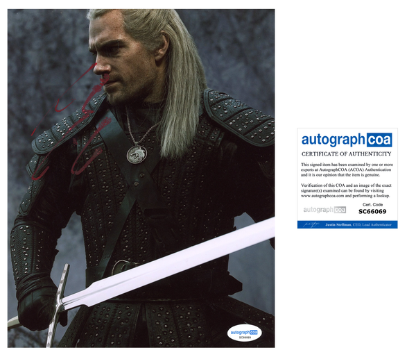 Henry Cavill The Witcher Signed Autograph 8x10 Photo ACOA