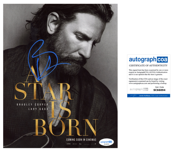 Bradley Cooper Star is Born Signed Autograph 8x10 Photo ACOA