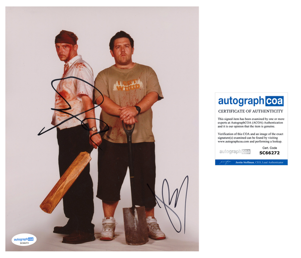 Nick Frost Simon Pegg Shaun of the Dead Signed Autograph 8x10 Photo ACOA