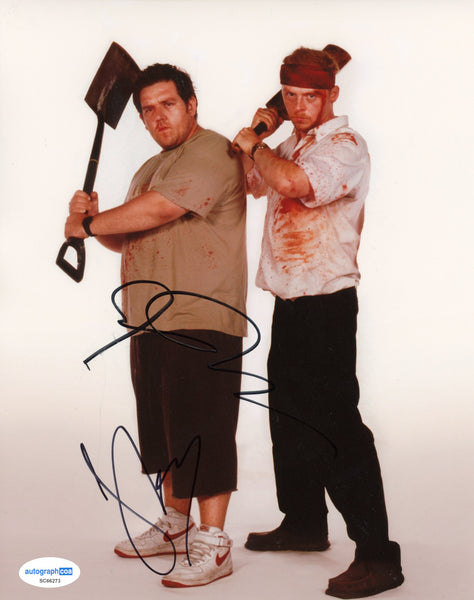 Nick Frost Simon Pegg Shaun of the Dead Signed Autograph 8x10 Photo ACOA