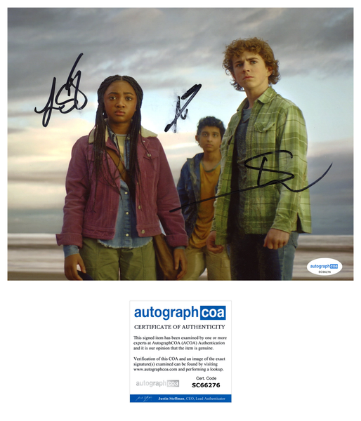 Walker Leah Aryan Percy Jackson Signed Autograph Trio 8x10 ACOA