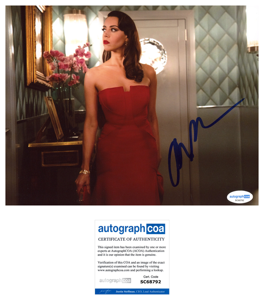 Aubrey Plaza Parks and Recreation Signed Autograph 8x10 Photo ACOA