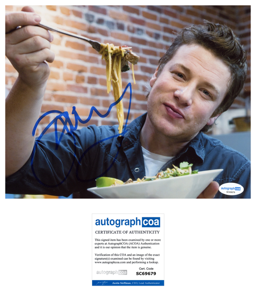 Chef Jamie Oliver Signed Autograph 8x10 Photo ACOA