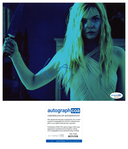 Elle Fanning Sexy Signed Autograph 8x10 Photo ACOA