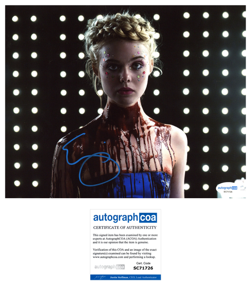 Elle Fanning Sexy Signed Autograph 8x10 Photo ACOA