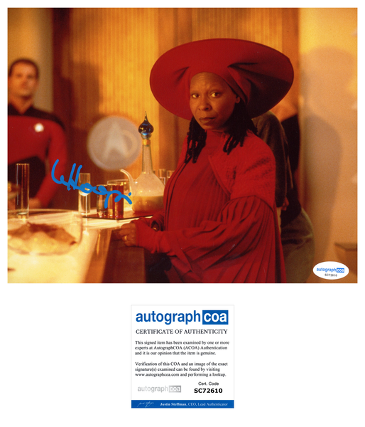 Whoopi Goldberg Star Trek Signed Autograph 8x10 Photo ACOA