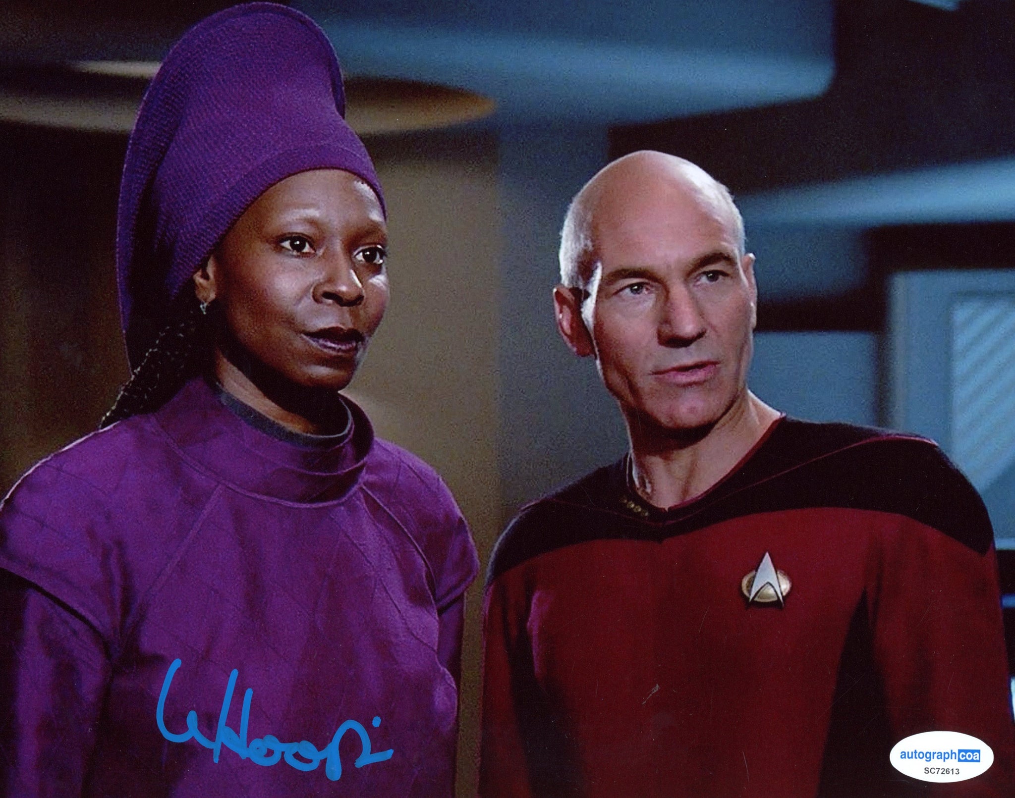 Whoopi Goldberg Star Trek Signed Autograph 8x10 Photo ACOA