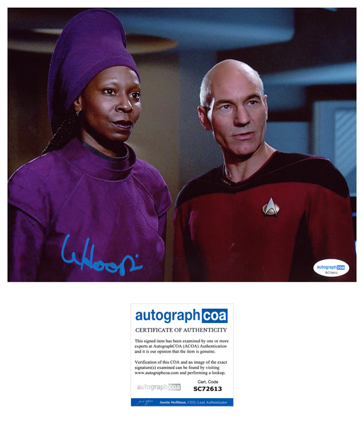 Whoopi Goldberg Star Trek Signed Autograph 8x10 Photo ACOA