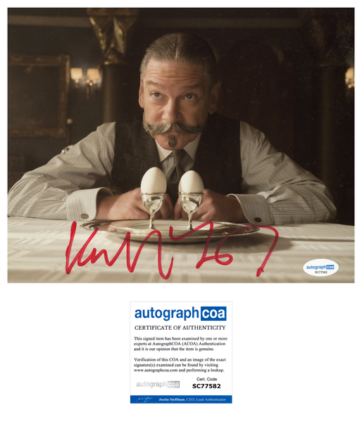 Kenneth Branagh Murder Orient Signed Autograph 8x10 Photo ACOA