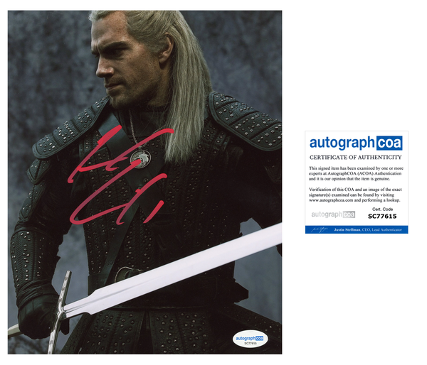 Henry Cavill The Witcher Signed Autograph 8x10 Photo ACOA