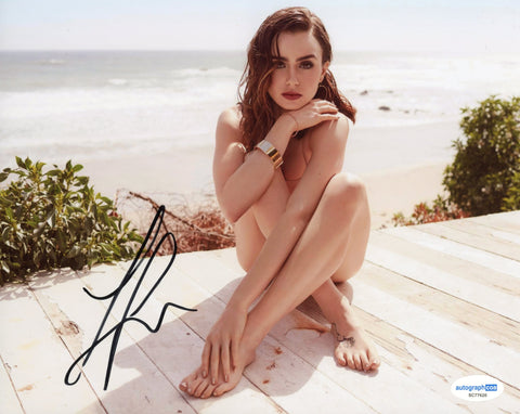 Lily Collins Sexy Signed Autograph 8x10 Photo ACOA