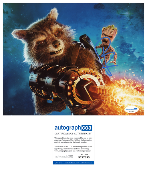 Bradley Cooper Avengers Guardians Signed Autograph 8x10 Photo ACOA