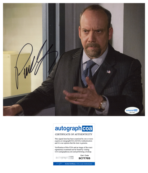 Paul Giamatti Billions Signed Autograph 8x10 Photo ACOA