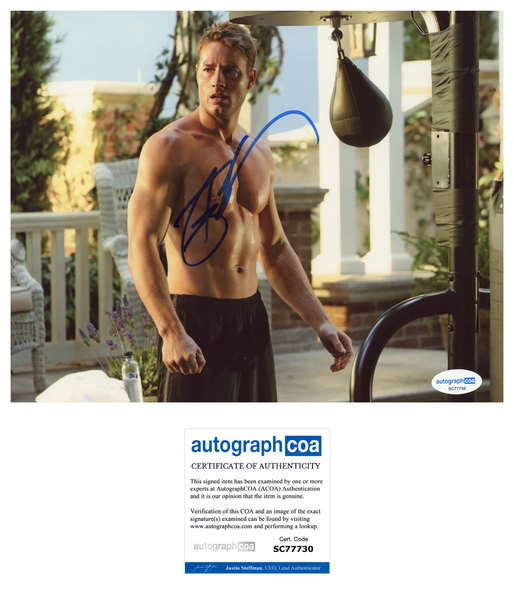 Justin Hartley This is Us Signed Autograph 8x10 Photo ACOA