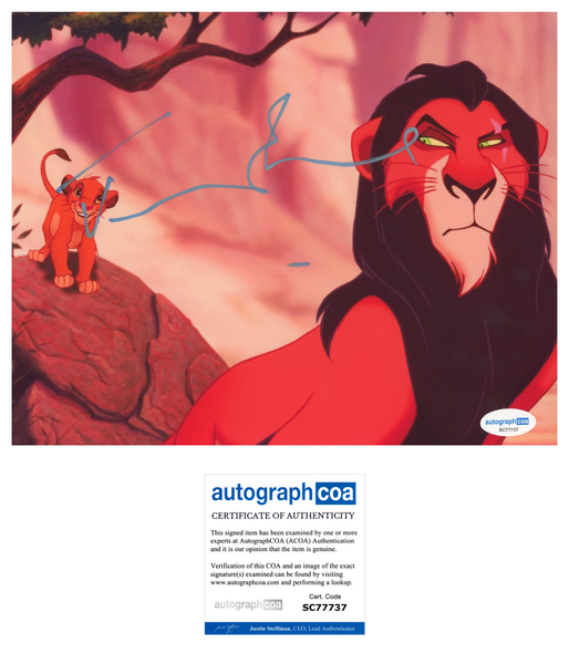 Jeremy Irons Lion King Signed Autograph 8x10 Photo ACOA