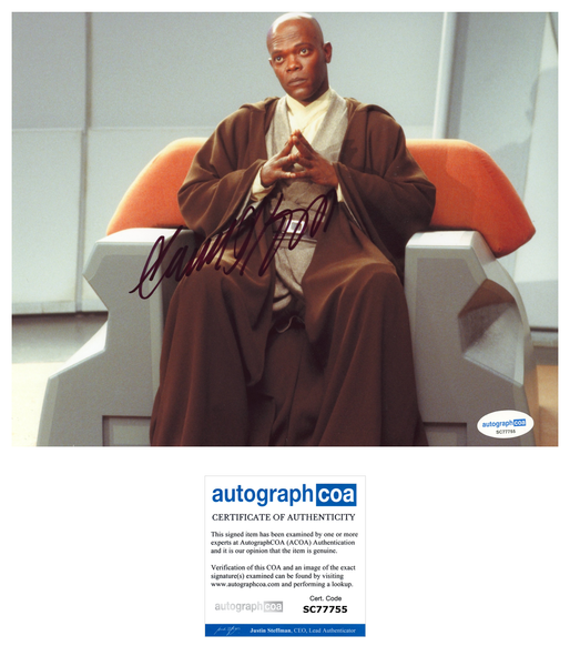 Samuel L Jackson Star Wars Signed Autograph 8x10 Photo ACOA