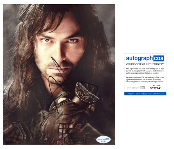 Aidan Turner The Hobbit Signed Autograph 8x10 Photo ACOA