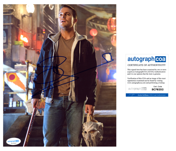 Stephen Amell Ninja Turtles Signed Autograph 8x10 Photo ACOA