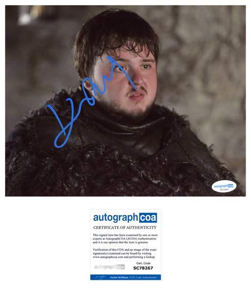 John Bradley Game of Thrones Signed Autograph 8x10 Photo ACOA