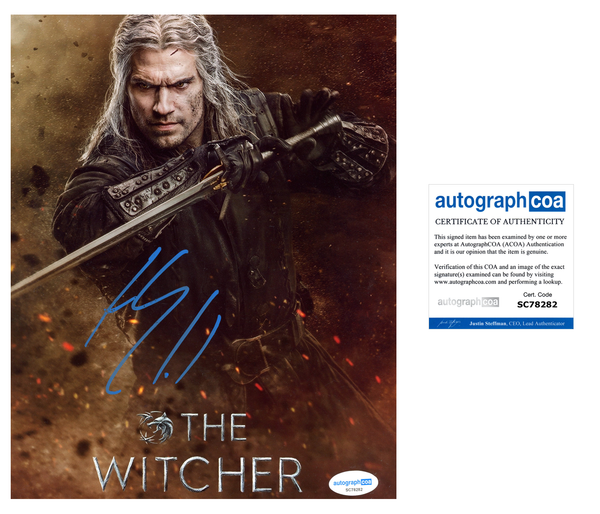 Henry Cavill Witcher Signed Autograph 8x10 Photo ACOA