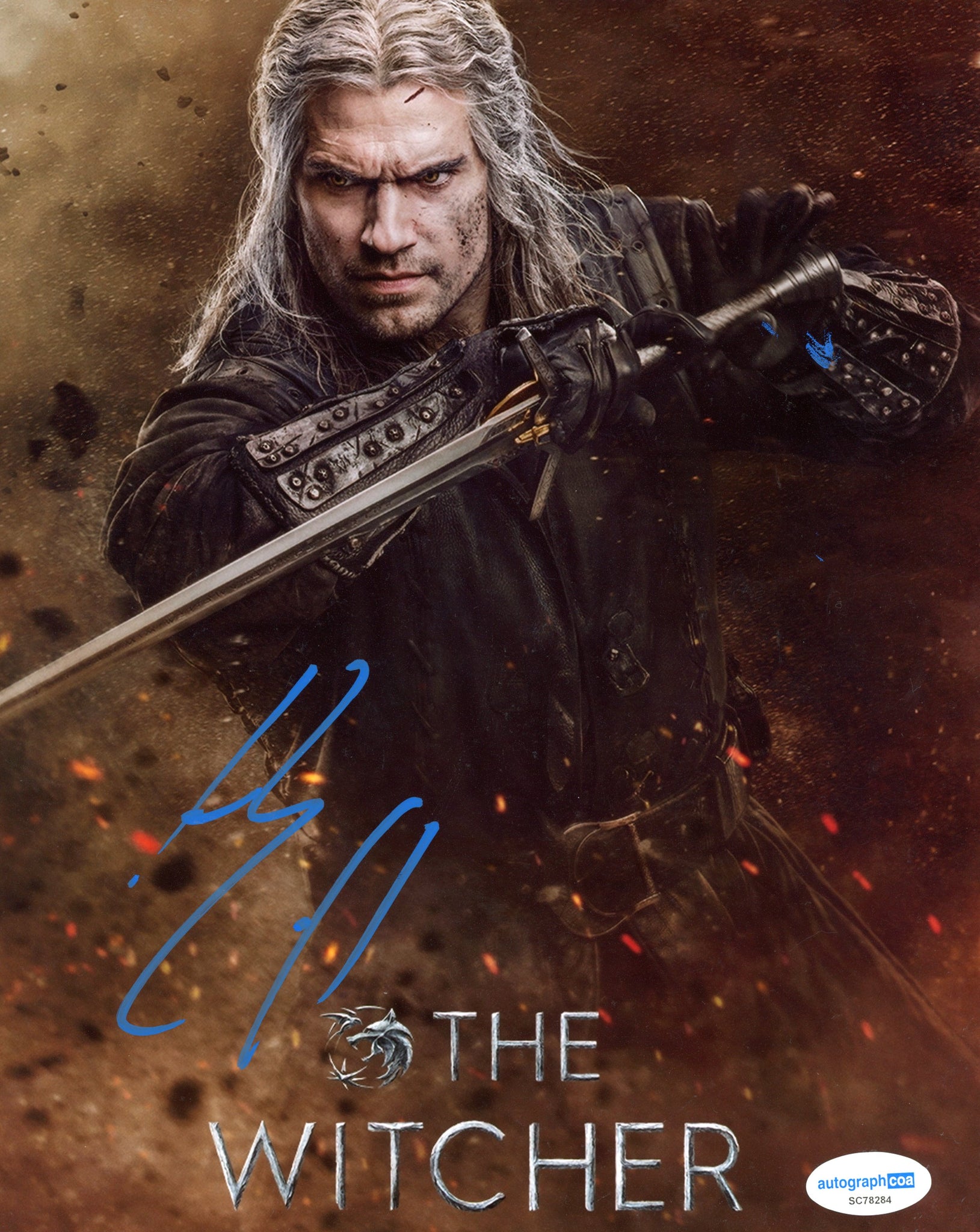 Henry Cavill Witcher Signed Autograph 8x10 Photo ACOA