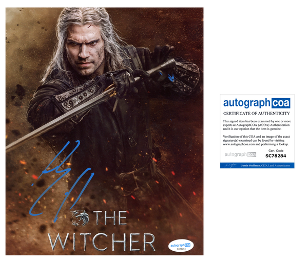 Henry Cavill Witcher Signed Autograph 8x10 Photo ACOA