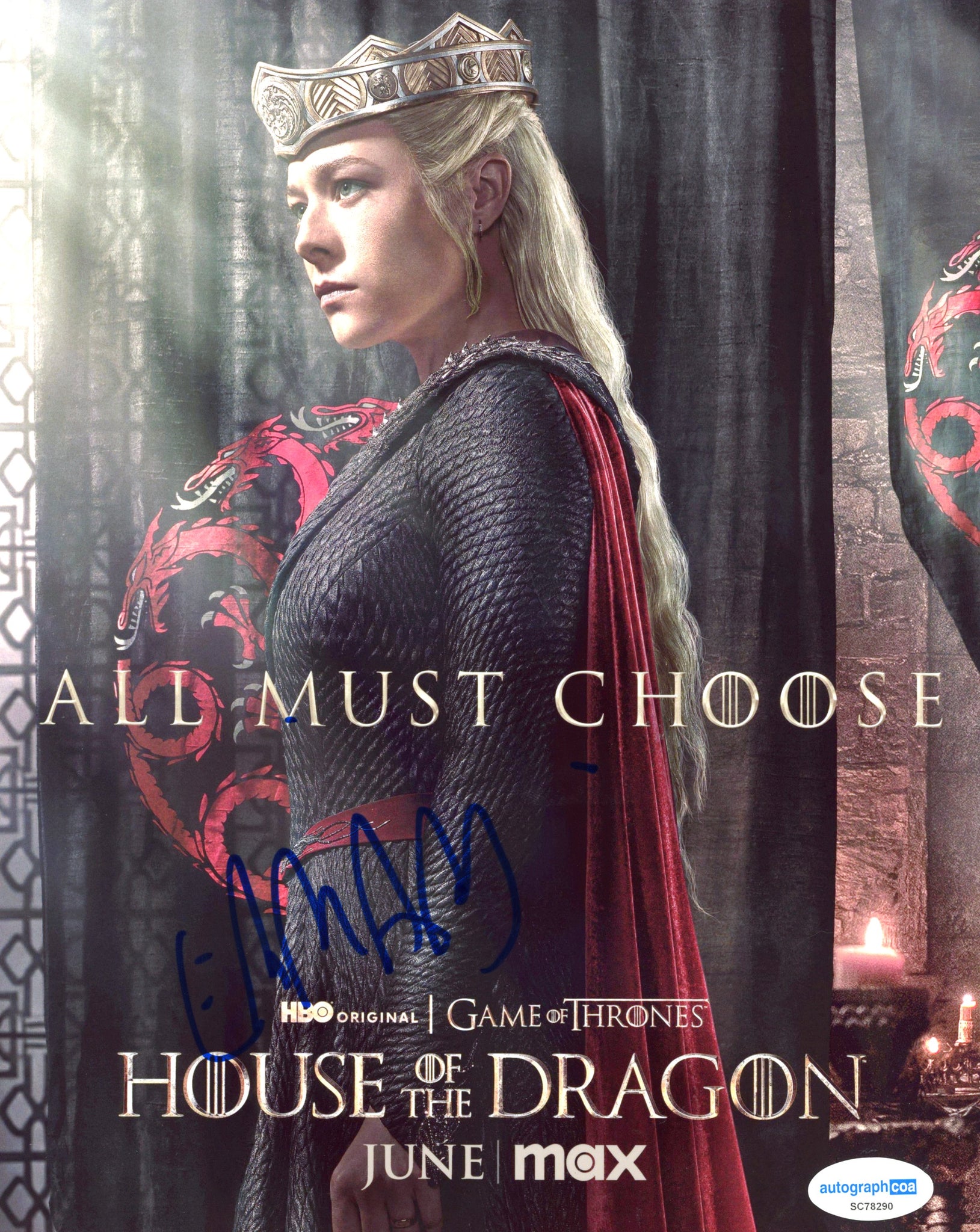 Emma D'Arcy House of the Dragon Signed Autograph 8x10 Photo ACOA